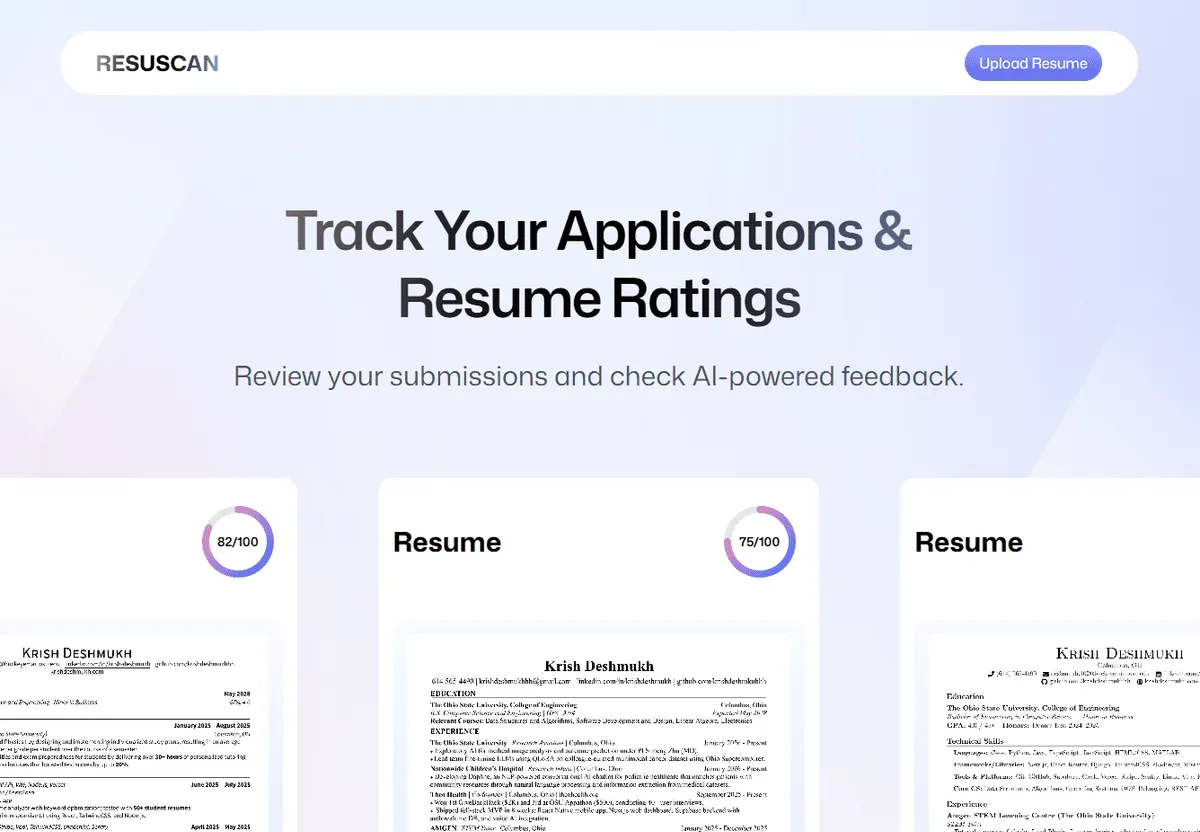 ResuScan — ML-powered resume analyzer with OpenAI.